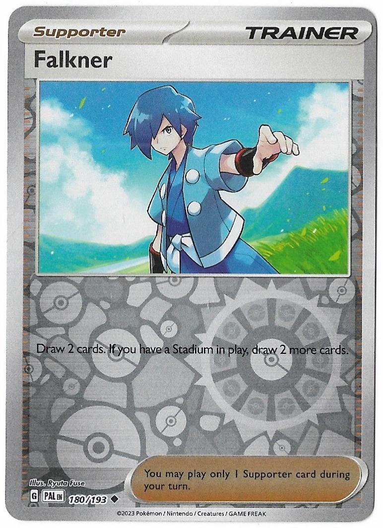 Falkner [Reverse Holo] #180 Pokemon Paldea Evolved