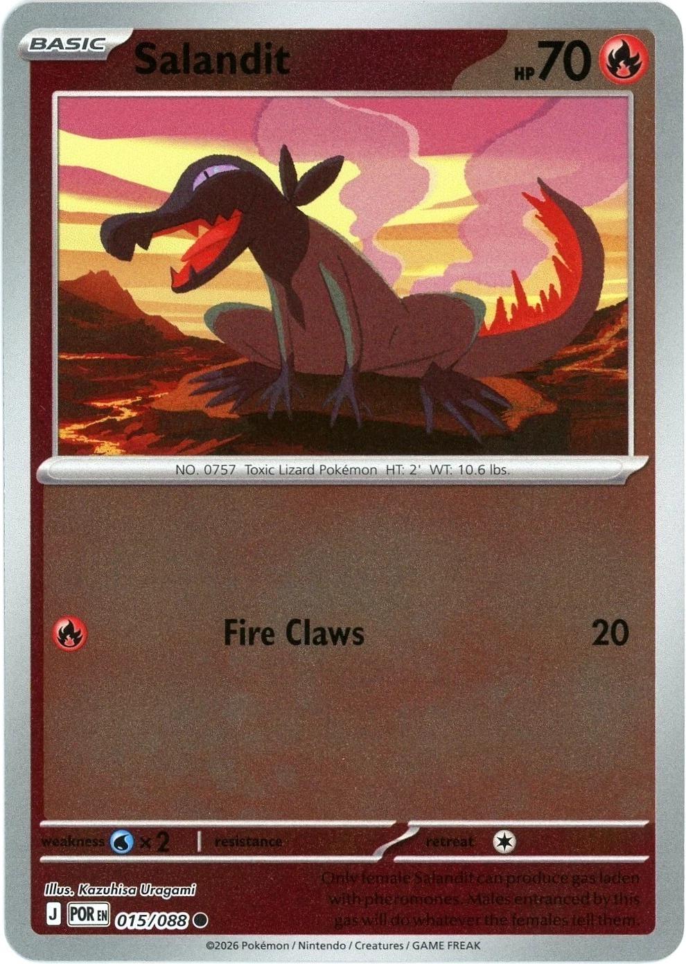 Salandit [Reverse Holo] #15 Pokemon Perfect Order
