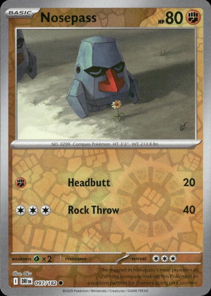 Nosepass [Reverse Holo] #97 Pokemon Destined Rivals