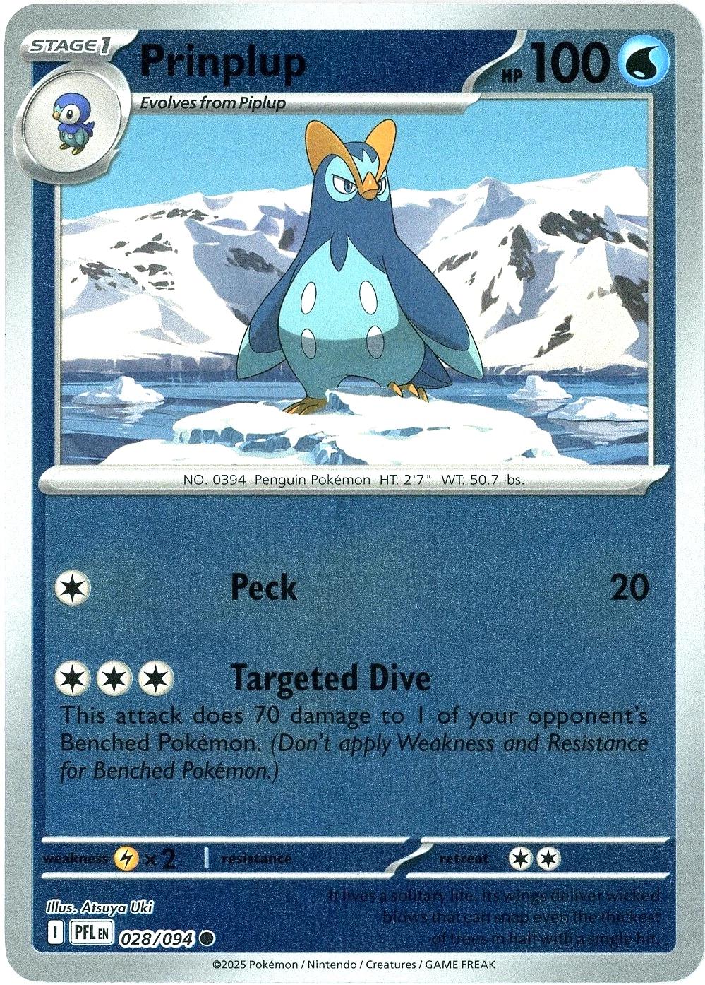Prinplup [Reverse Holo] #28 Pokemon Phantasmal Flames