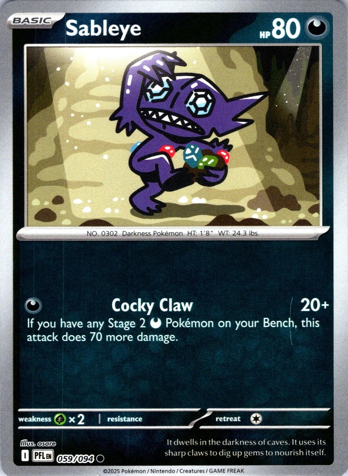 Sableye [Reverse Holo] #59 Pokemon Phantasmal Flames