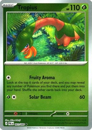 Tropius 001/084 Pitch Black Reverse Holo Uncommon NM English