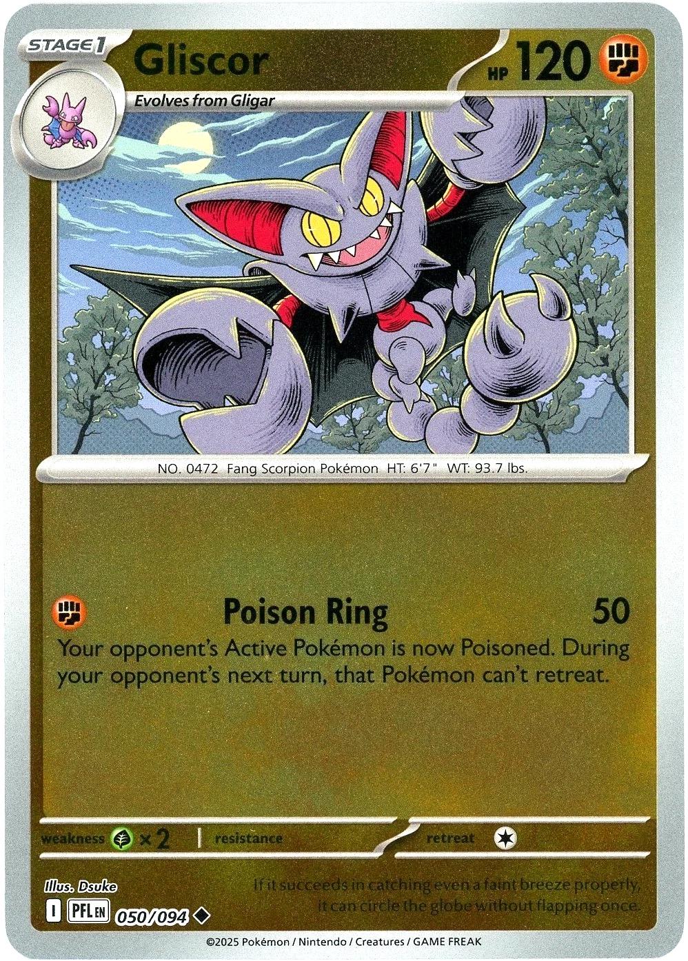 Gliscor 050/094 Phantasmal Flames Reverse Holo