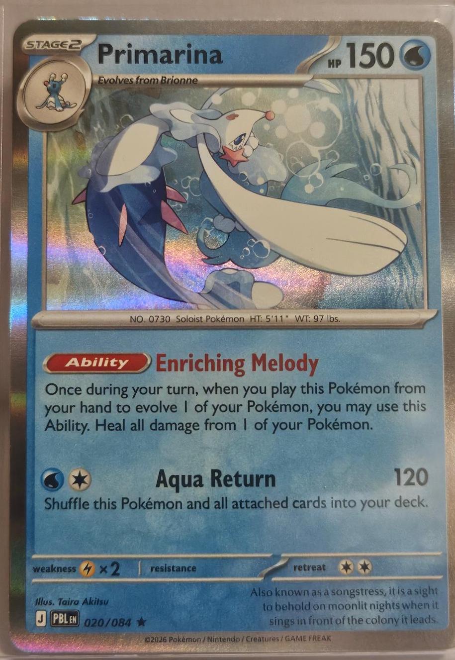 Primarina 020/084 Pitch Black Holo Rare