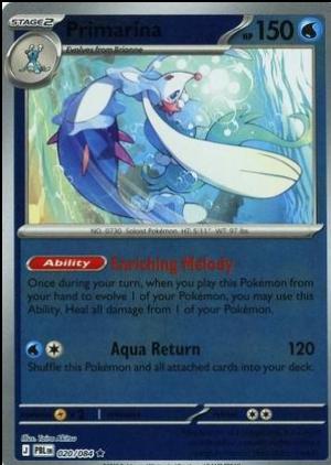 Primarina 020/084 Pitch Black Reverse Holo Rare