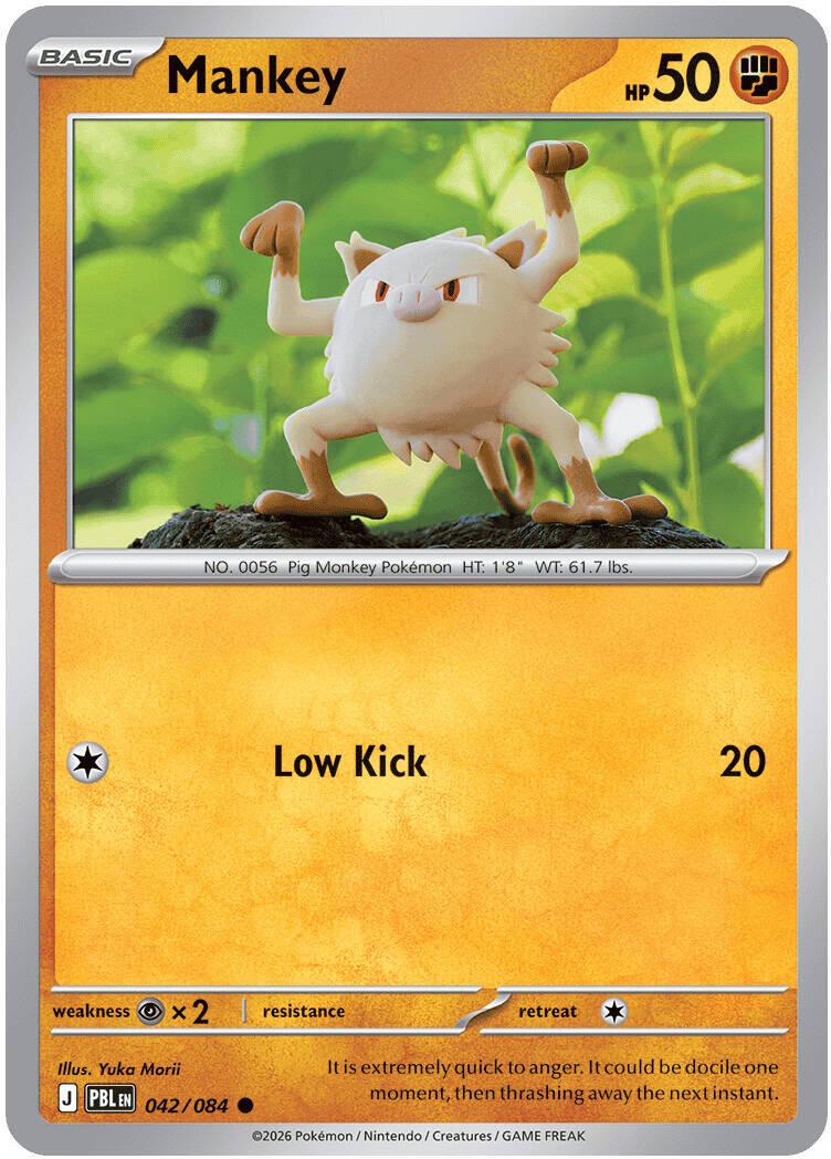 Mankey 042/084 Pitch Black Non-Holo Common