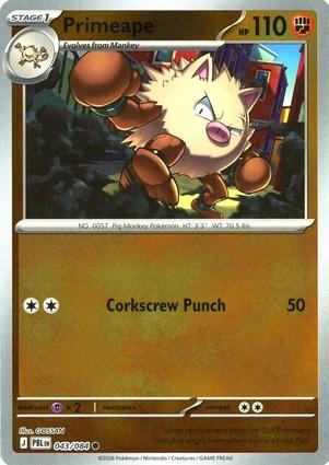 Primeape 043/084 Pitch Black Reverse Holo Uncommon