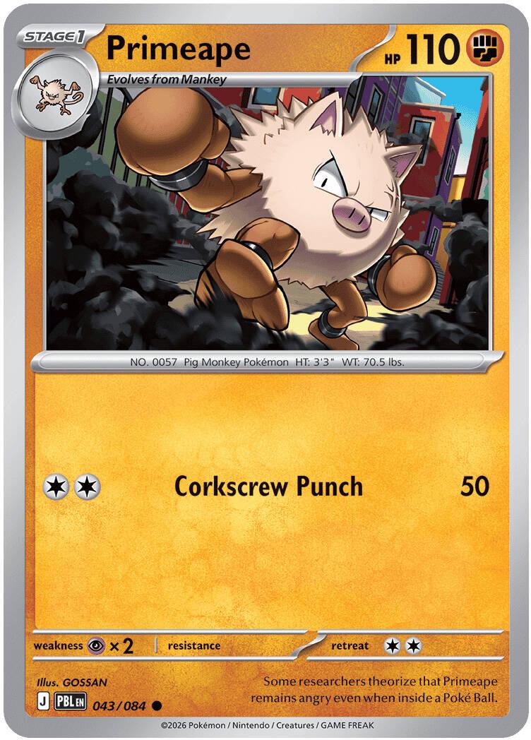Primeape 043/084 Pitch Black Non-Holo Uncommon