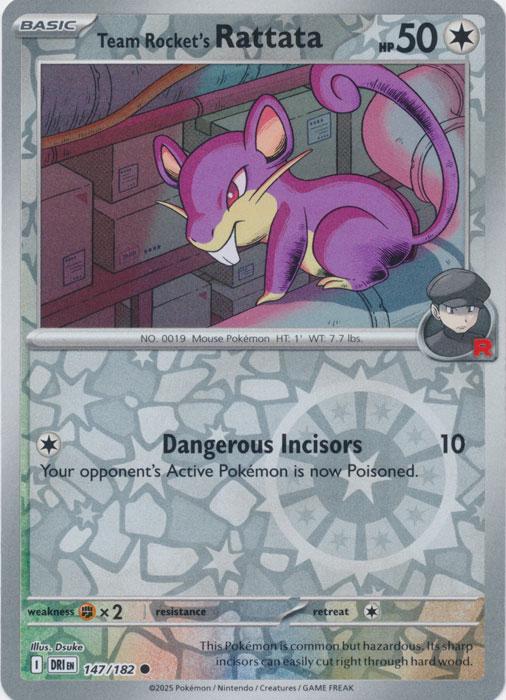 Team Rocket's Rattata 147/182 Reverse Holo