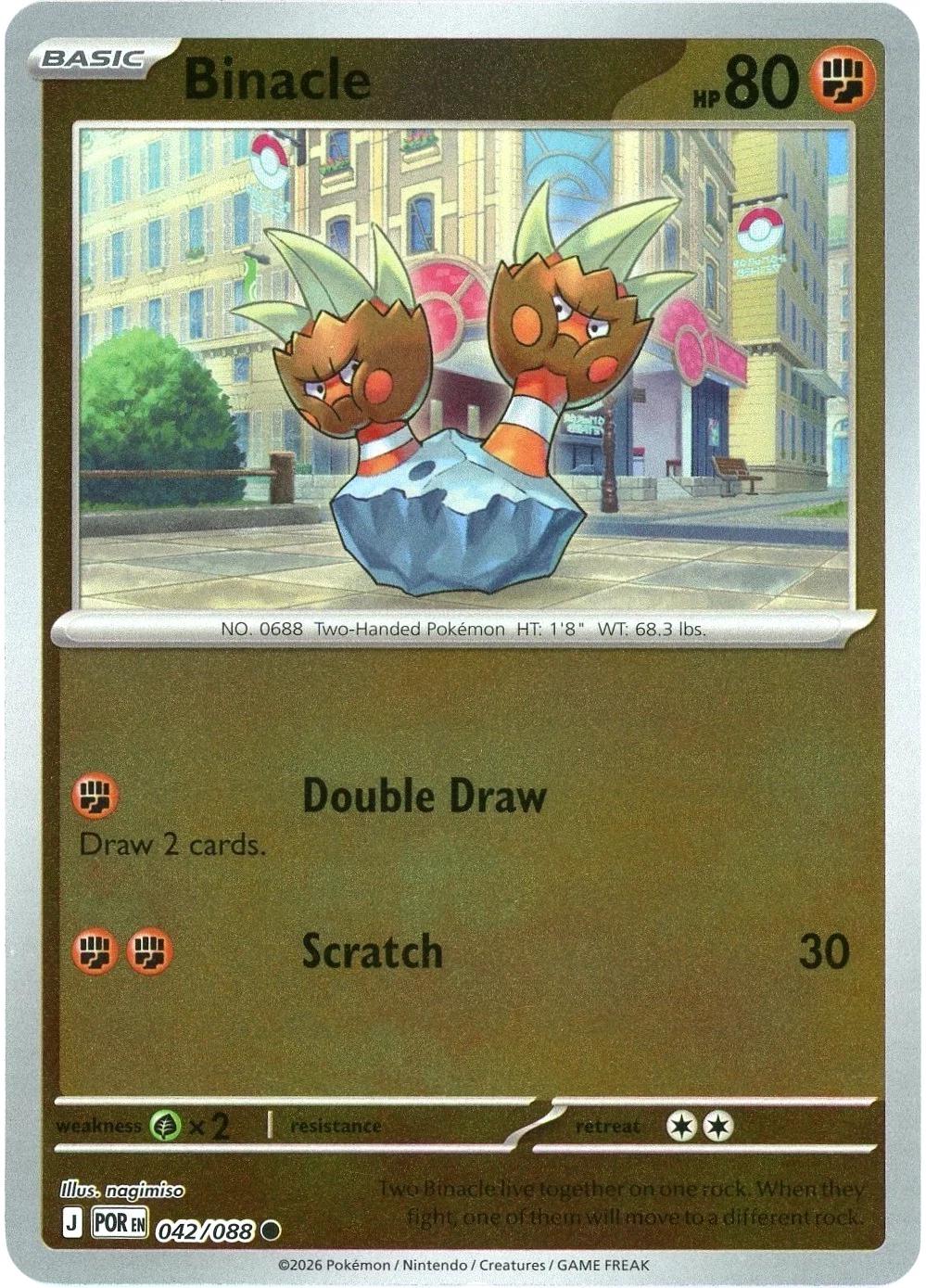 Binacle [Reverse Holo] #42 Pokemon Perfect Order