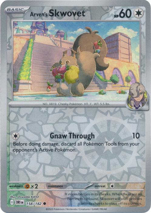 Arven's Skwovet [Reverse Holo] #158 Pokemon Destined Rivals