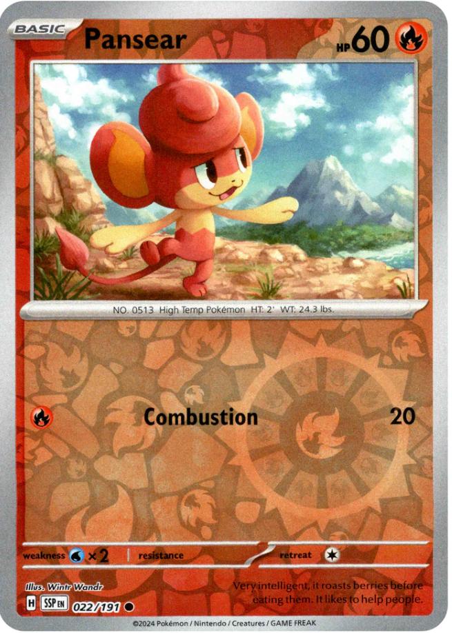 Pansear [Reverse Holo] #22 Pokemon Surging Sparks
