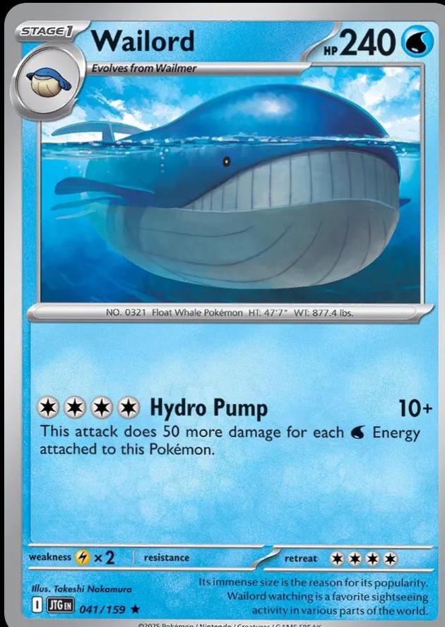Wailord #41 Pokemon Journey Together HOLO
