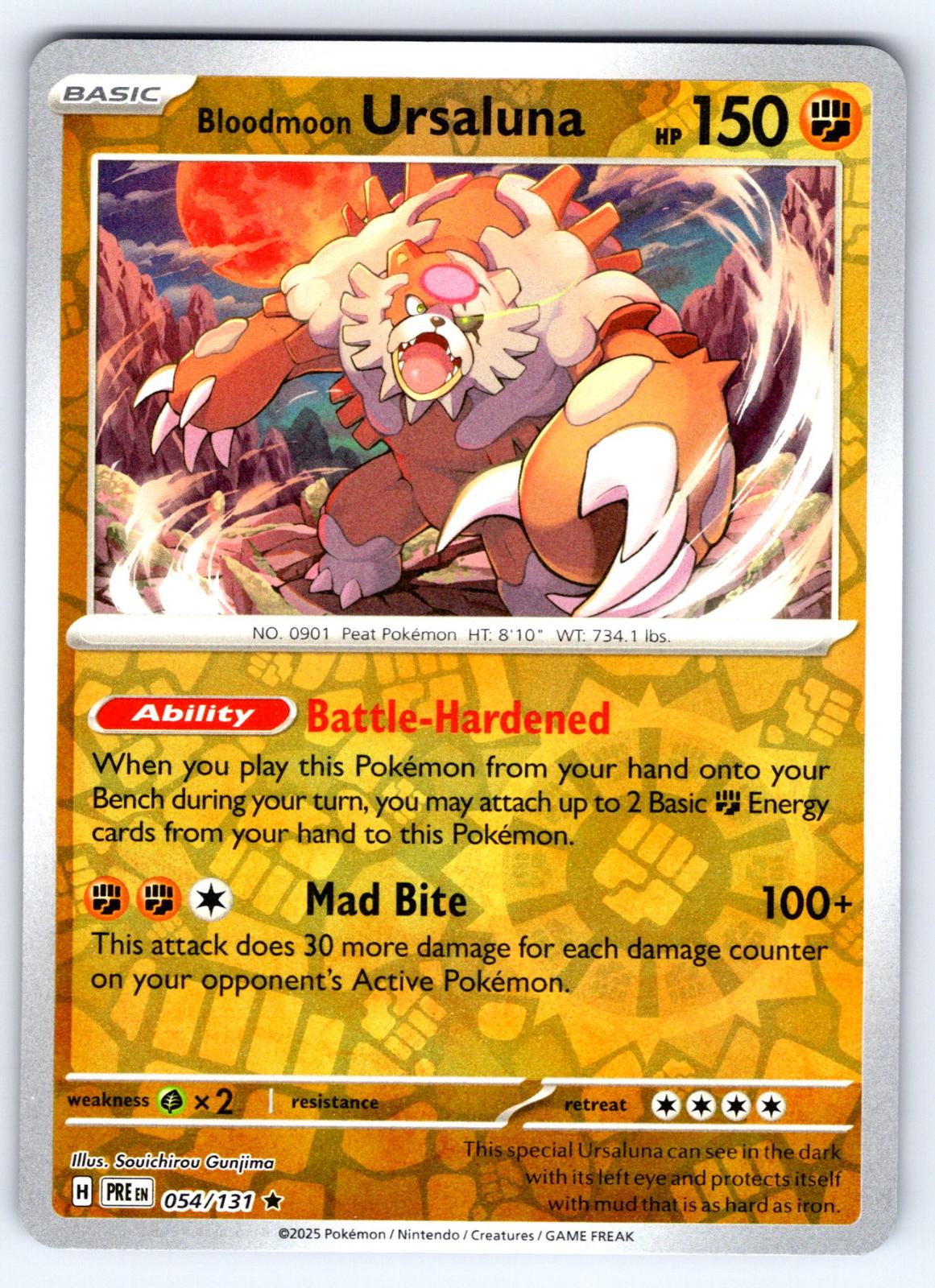Bloodmoon Ursaluna [Reverse] #54 Pokemon Prismatic Evolutions