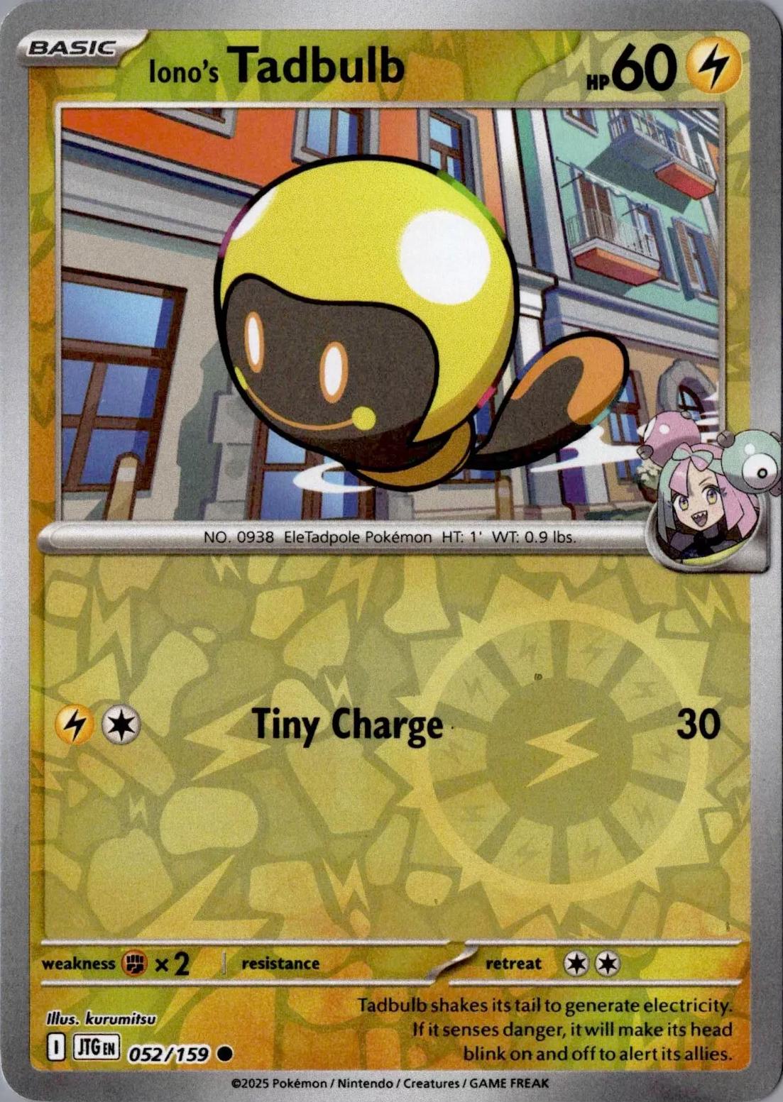 Iono's Tadbulb [Reverse Holo] #52 Pokemon Journey Together