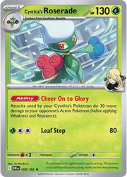 Cynthia's Roserade #8 Pokemon Destined Rivals HOLO