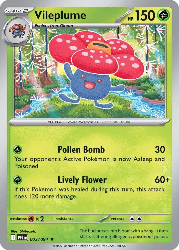 Vileplume #3 Pokemon Phantasmal Flames HOLO