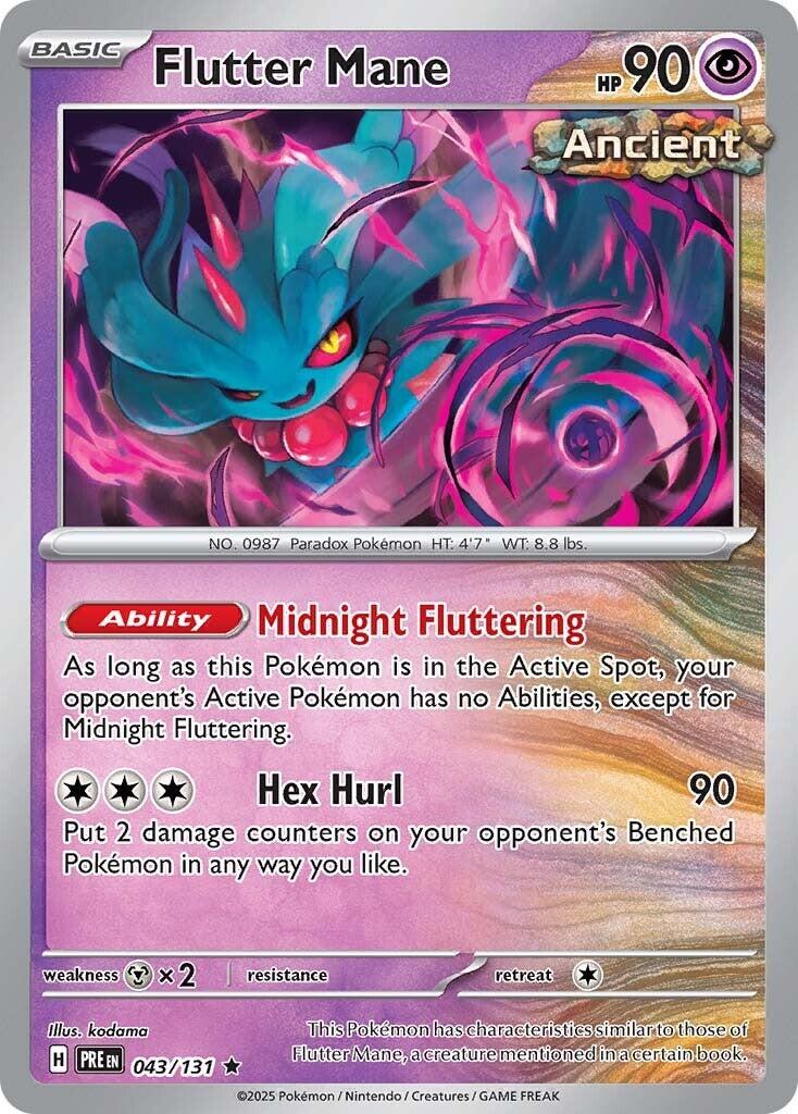 Flutter Mane #43 Pokemon Prismatic Evolutions HOLO