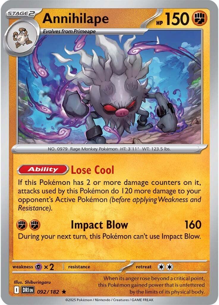 Annihilape #92 Pokemon Destined Rivals HOLO