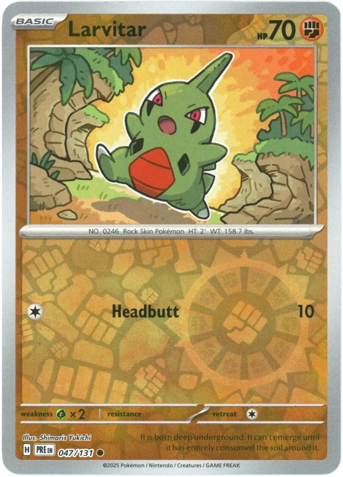 Larvitar [Reverse] #47 Pokemon Prismatic Evolutions