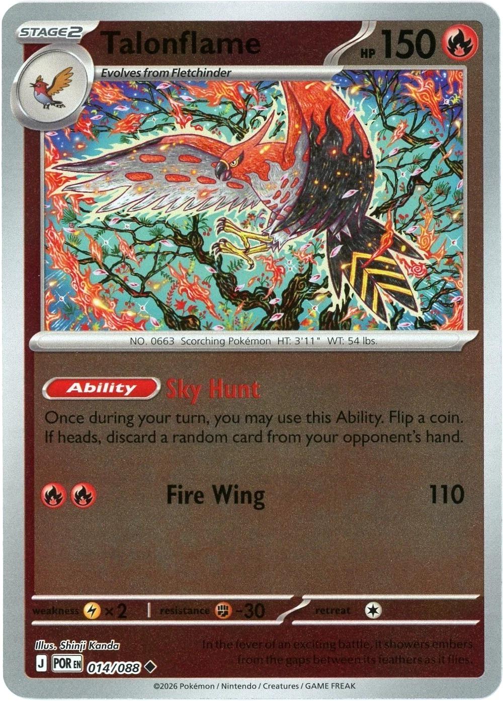 Talonflame [Reverse Holo] #14 Pokemon Perfect Order