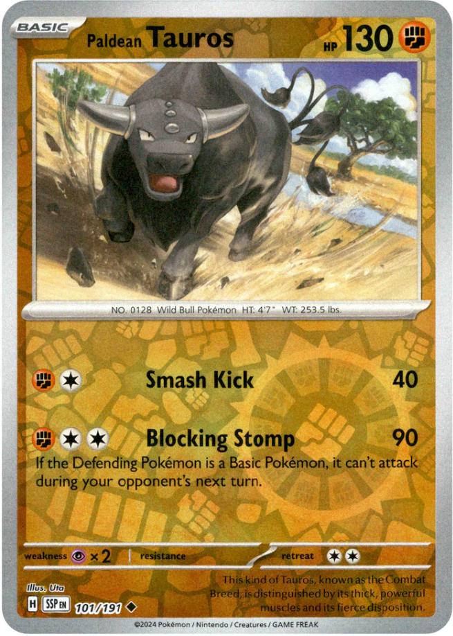Paldean Tauros [Reverse Holo] #101 Pokemon Surging Sparks