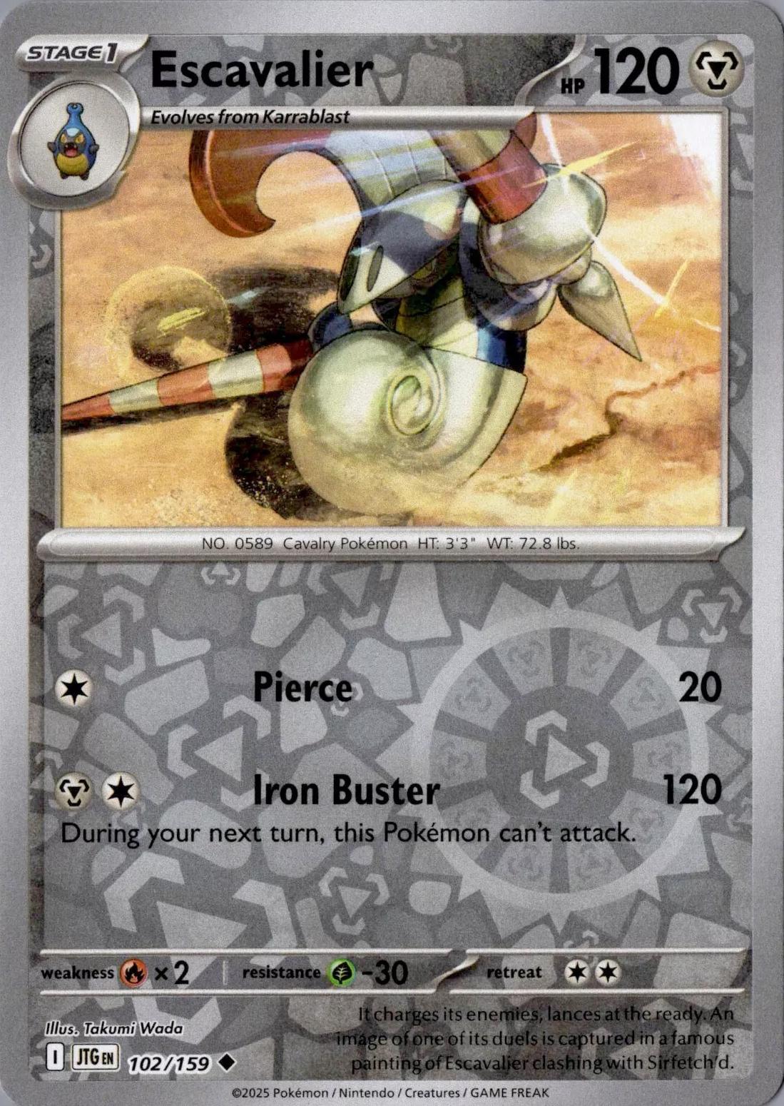 Escavalier [Reverse Holo] #102 Pokemon Journey Together