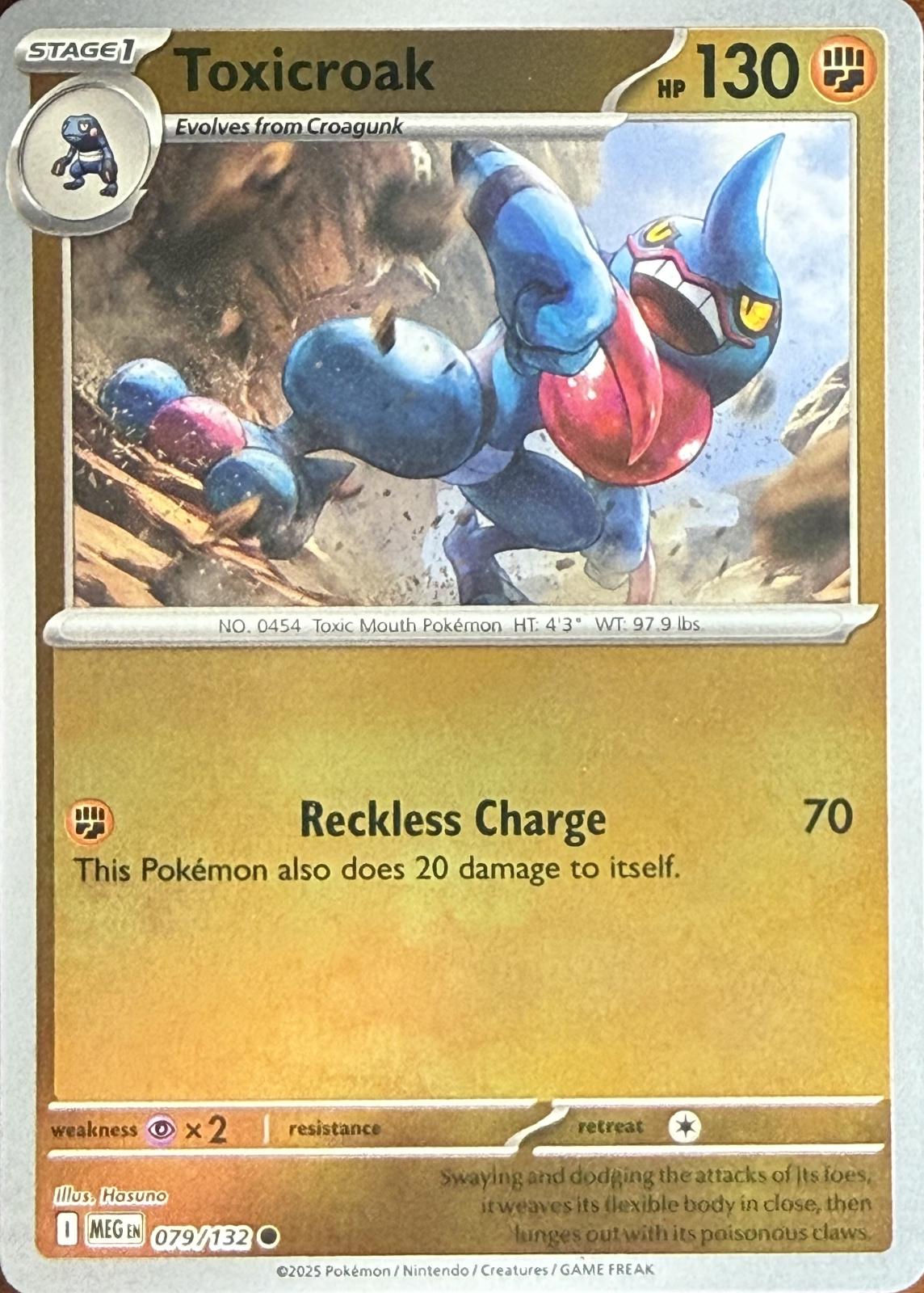 Toxicroak [Reverse Holo] #79 Pokemon Mega Evolution
