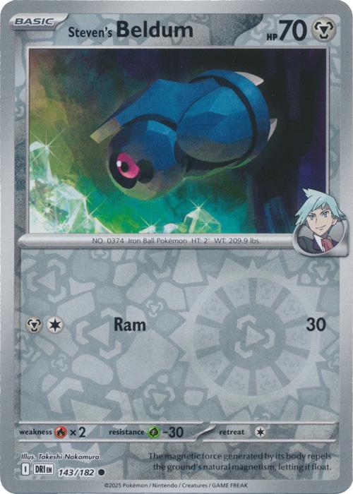 Steven's Beldum [Reverse Holo] #143 Pokemon Destined Rivals