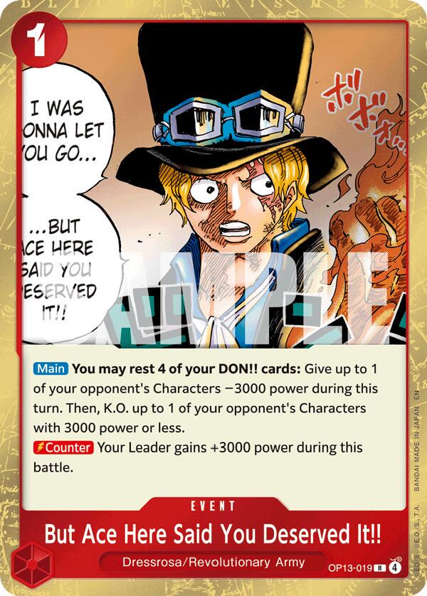 But Ace Here Said You Deserved It!! OP13-019 One Piece Carrying on His Will
