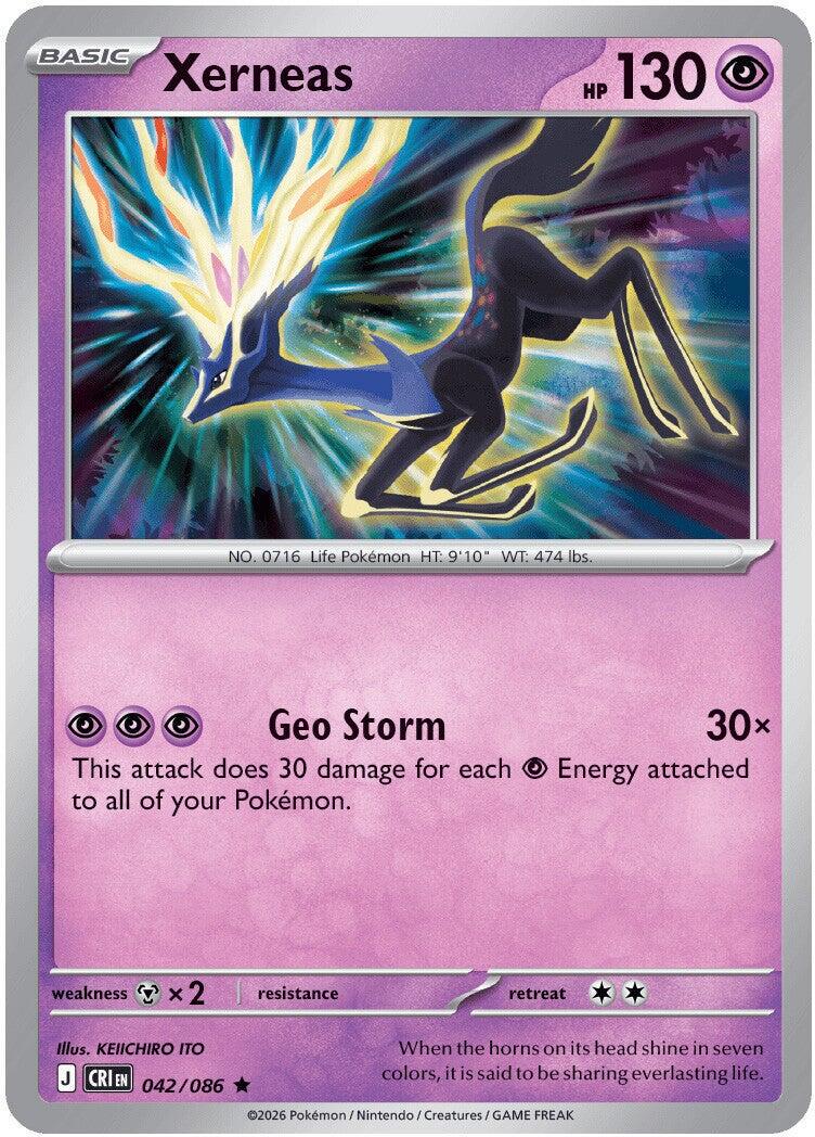 Xerneas #42 Pokemon Chaos Rising HOLO