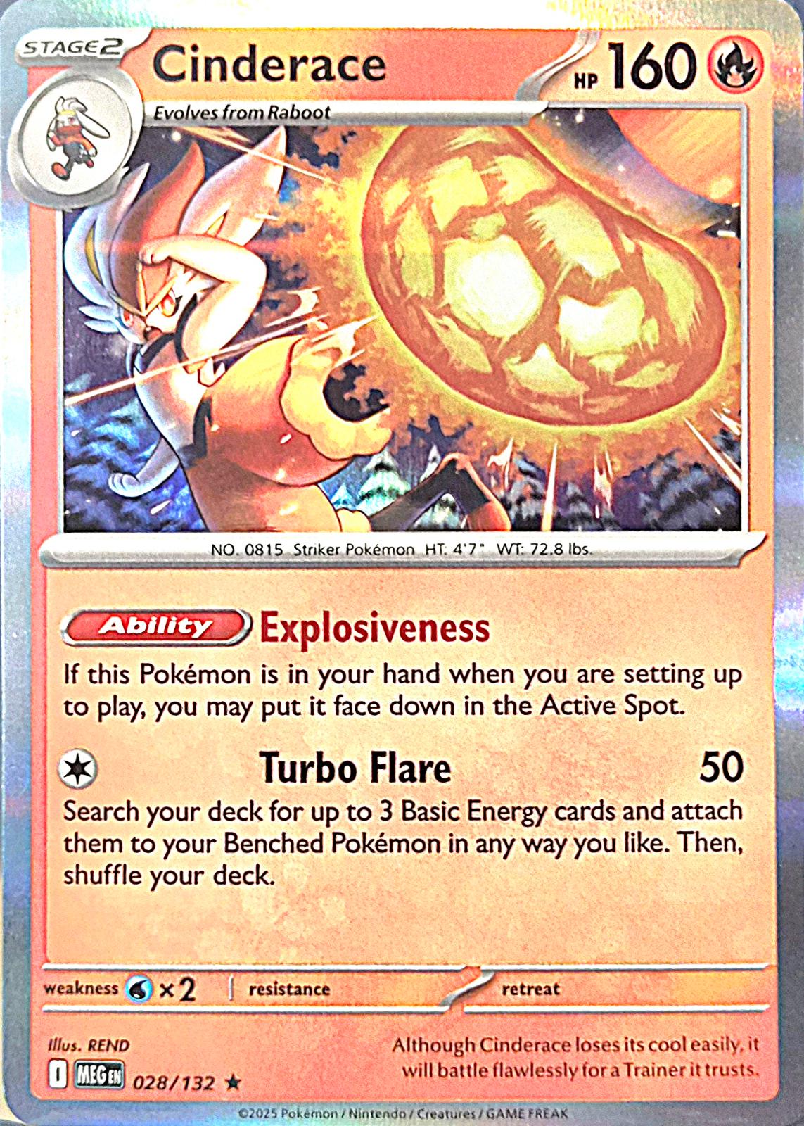 Cinderace #28 Pokemon Mega Evolution HOLO