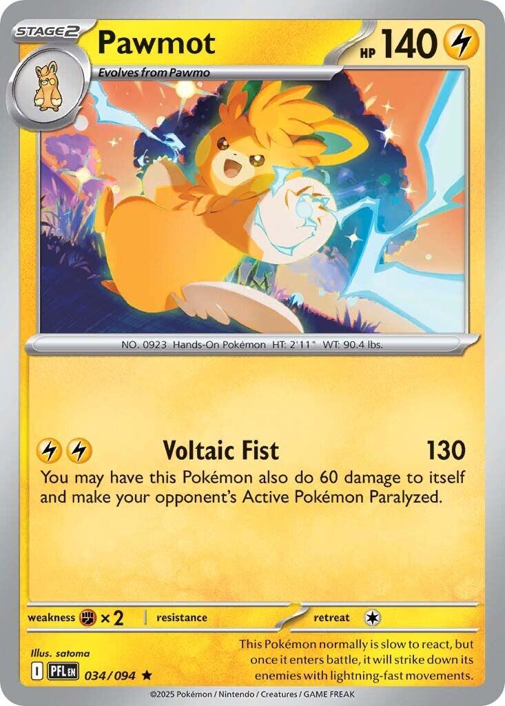 Pawmot #34 Pokemon Phantasmal Flames HOLO