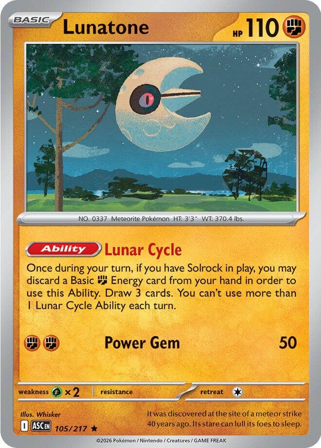Lunatone #105 Pokemon Ascended Heroes HOLO