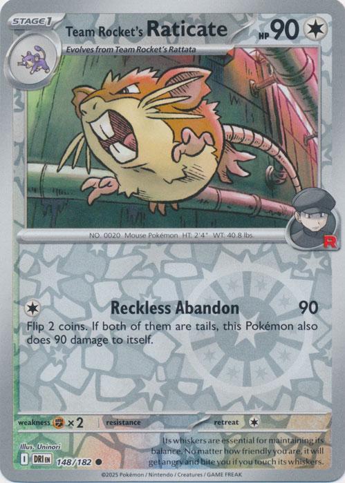 Team Rocket's Raticate [Reverse Holo] #148 Pokemon Destined Rivals