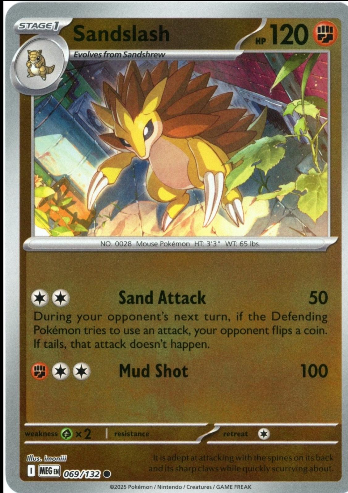 Sandslash [Reverse Holo] #69 Pokemon Mega Evolution