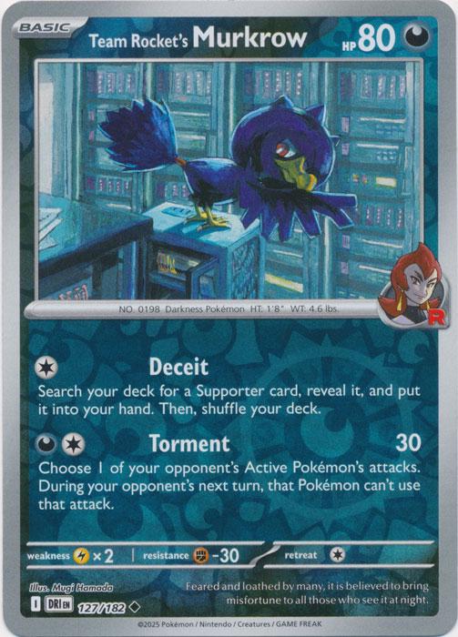 Team Rocket's Murkrow [Reverse Holo] #127 Pokemon Destined Rivals