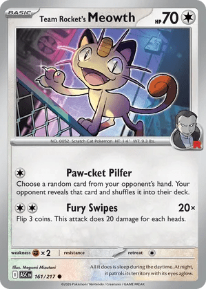 161/217 Team Rocket's Meowth - Ascended Heroes by Poké Zen DXB on MYNTED