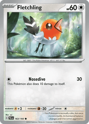 163/193 Fletchling - Reverse Holo - Paldea Evolved by Poké Zen DXB on MYNTED