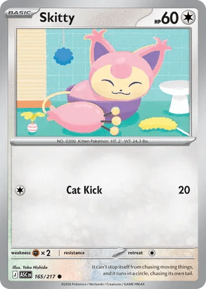 165/217 Skitty - Love Ball Pattern Reverse Holo - Ascended Heroes by Poké Zen DXB on MYNTED