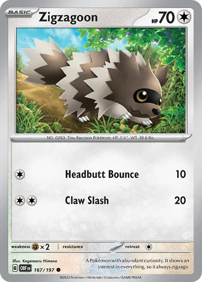 167/197 Zigzagoon - Obsidian Flames by Poké Zen DXB on MYNTED