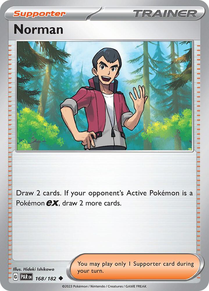 168/182 Norman Trainer Supporter Normal · Paradox Rift (PAR) by PokeMarsi on MYNTED