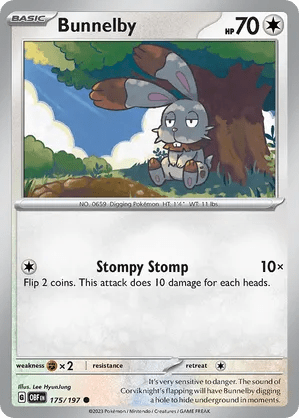 175/197 Bunnelby - Reverse Holo - Obsidian Flames by Poké Zen DXB on MYNTED