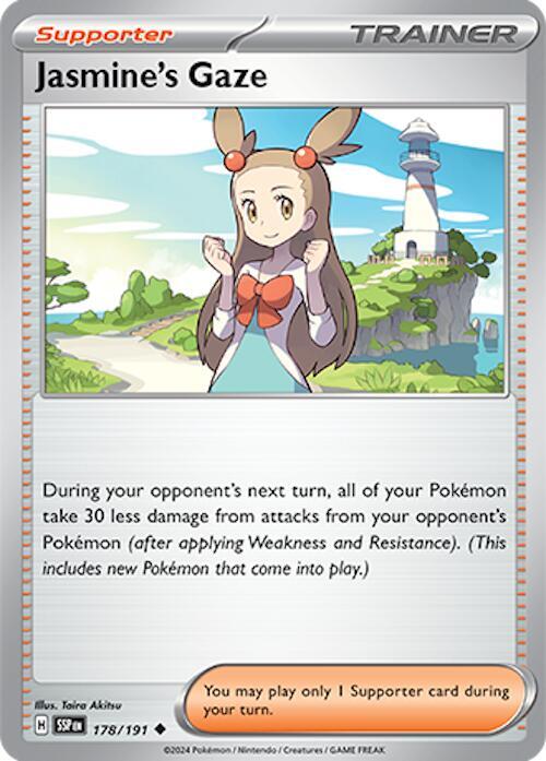 178/191 Jasmine's Gaze Normal Trainer Supporter · Surging Sparks (SSP) by PokeMarsi on MYNTED