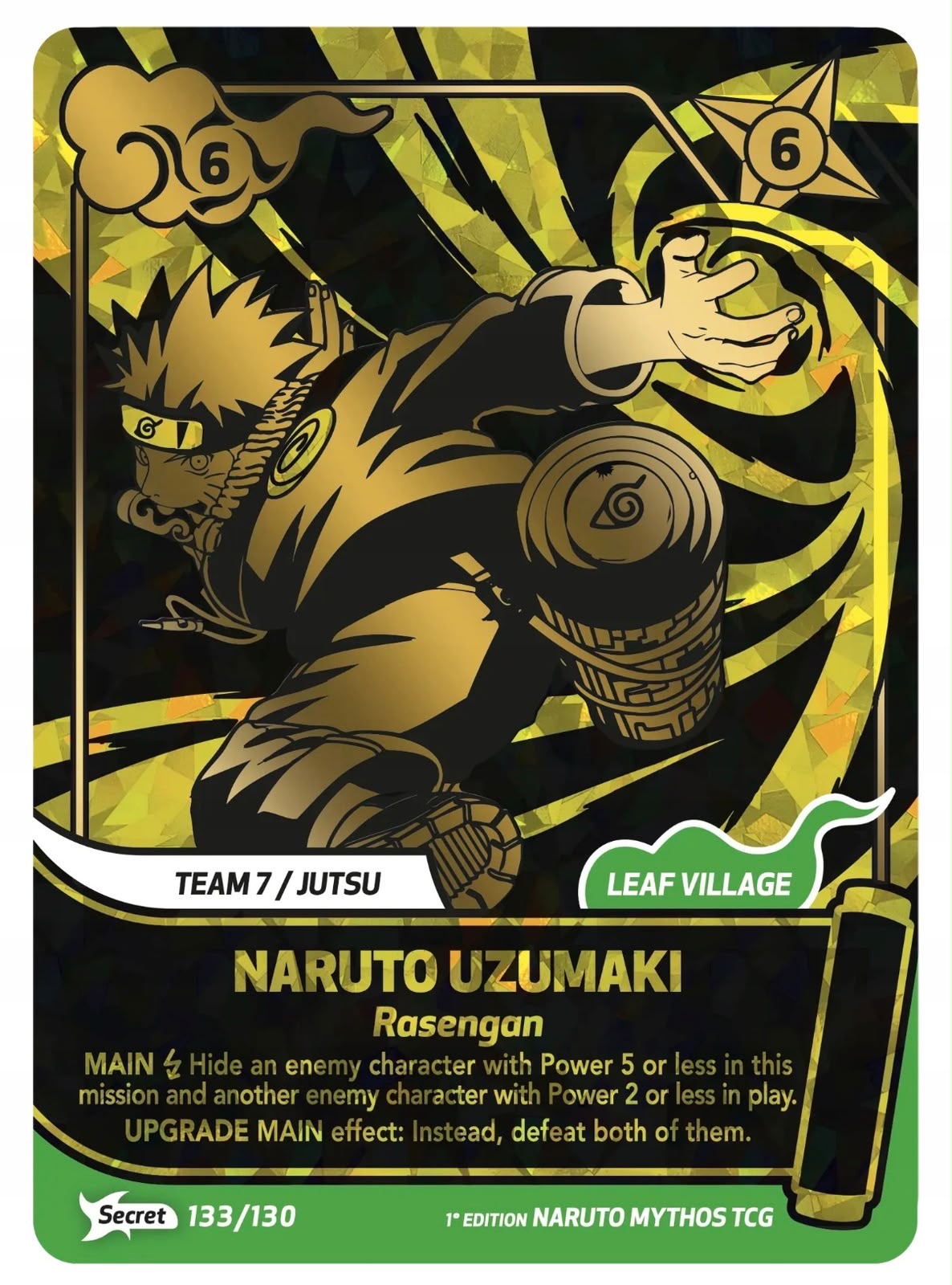 Naruto Uzumaki – Rasengan Secret Rare 133/130 + Naruto Uzumaki – Substitution Jutsu 10/130