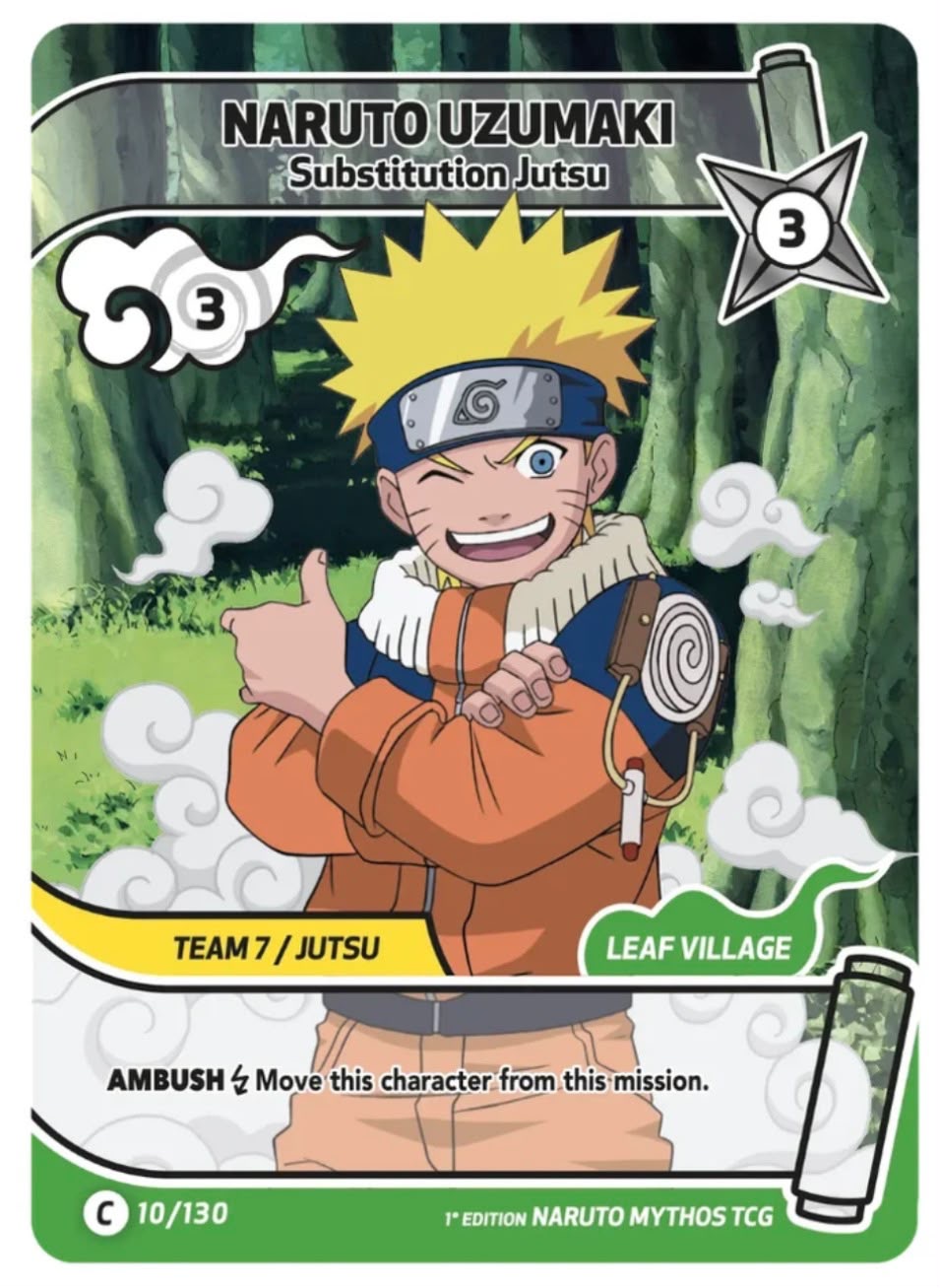 Naruto Uzumaki – Rasengan Secret Rare 133/130 + Naruto Uzumaki – Substitution Jutsu 10/130