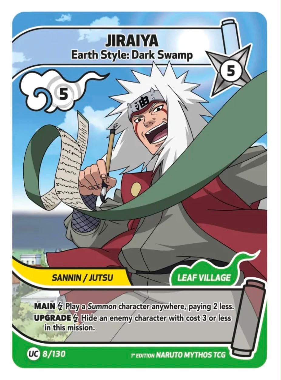 Jiraiya – Hermit of Mount Myoboku Alt Art 105/130 A + Jiraiya – Earth Style: Dark Swamp 8/130