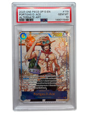Portgas.D.Ace (119) (Parallel) OP13-119 · Foil (Carrying On His Will) — PSA 10