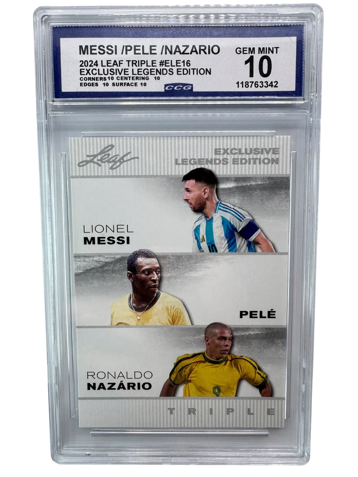 Messi - Pele- Ronaldo | 2024 Leaf Triple CCG 10