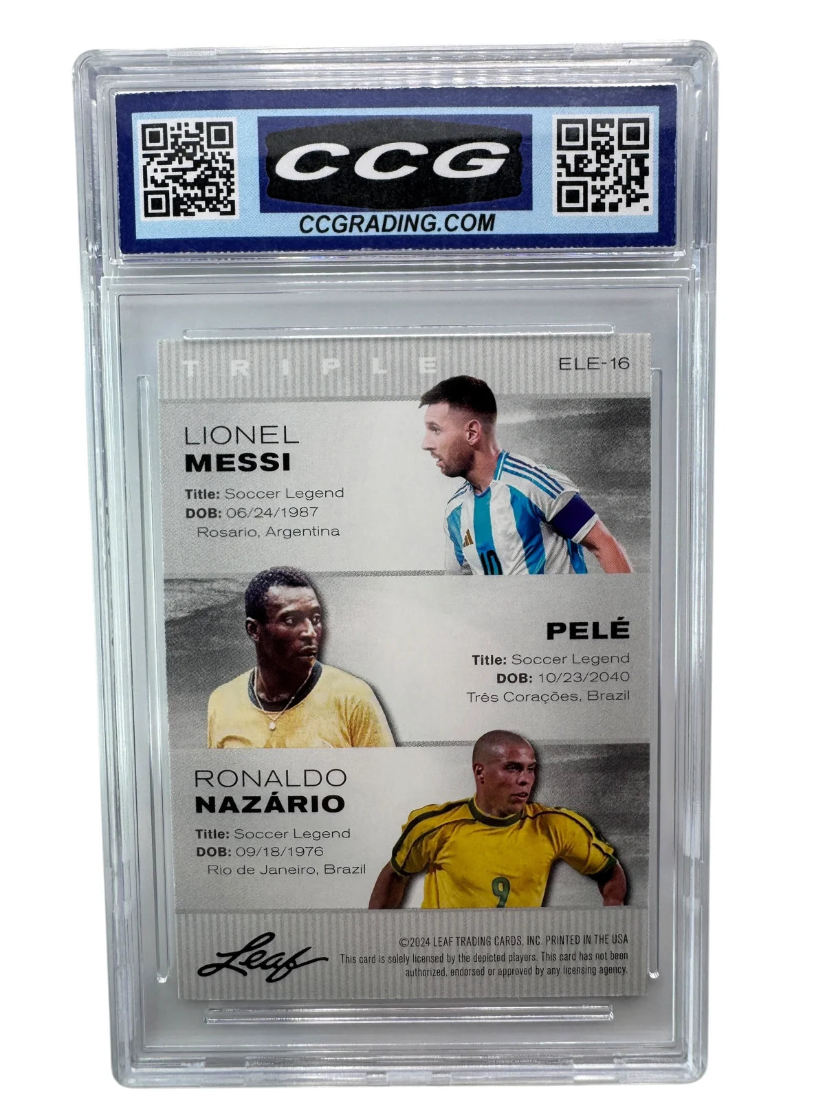 Messi - Pele- Ronaldo | 2024 Leaf Triple CCG 10